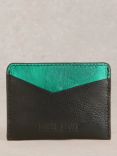 White Stuff Sloane Leather Card Holder, Black/Multi