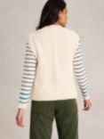 White Stuff Cable Knit Wool Blend Sleeveless Cardigan, Natural