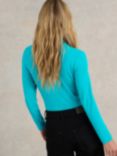 White Stuff Camille High Neck Top, Bright Teal