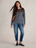 White Stuff Whitney Stripe Top, Navy/Multi