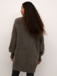 KAFFE Trina Open Neck Cardigan, Major Brown Melange