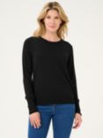 KAFFE Lizza Round Neck Jumper, Deep Black