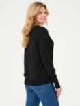 KAFFE Lizza Round Neck Jumper, Deep Black