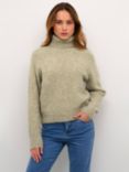 KAFFE Trina Roll Neck Wool Blend Jumper, Feather Grey Melange