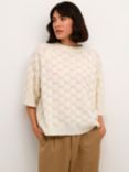 KAFFE Kamalene Pattern Knit Jumper, Chalk