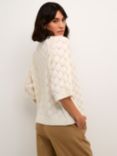 KAFFE Kamalene Pattern Knit Jumper, Chalk