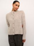 KAFFE Ane Wool Blend Cardigan, Brown Melange