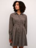 KAFFE Hermine Velvet Shirt Dress, Major Brown