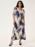 KAFFE Arona Print Maxi Dress, Blue/Multi