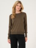 KAFFE Lizza Slim Fit Knit Top, Major Brown Melange