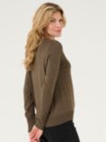 KAFFE Lizza Slim Fit Knit Top, Major Brown Melange