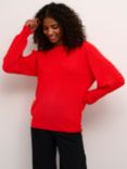 KAFFE Nanna Round Neck Jumper, Fiery Red