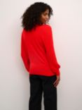 KAFFE Nanna Round Neck Jumper, Fiery Red