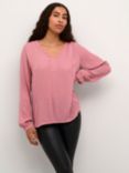 KAFFE Amber V-Neck Blouse, Mesa Rose