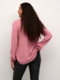 KAFFE Amber V-Neck Blouse, Mesa Rose