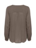 KAFFE Amber V-Neck Blouse, Major Brown