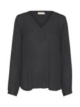 KAFFE Amber V-Neck Blouse, Black Oyster