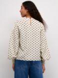 KAFFE Oscarna Polka Dot Top, Chalk/Black