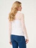 KAFFE Jolia Sheer Lace Long Sleeve Top, Chalk