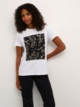 KAFFE Sandra Floral Graphic T-Shirt, Optical White