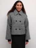 KAFFE Tory Double Breasted Coat, Grey Melange