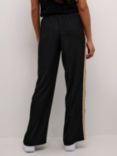 KAFFE Mille Side Stripe Trousers, Deep Black