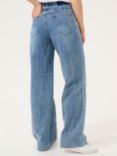 KAFFE Margot High Waisted Wide Leg Jeans, Washed Blue