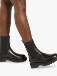 Dune Palmo Chunky Leather Chelsea Boots, Black