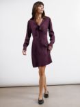 Albaray Jaquard Bow Dress, Burgundy