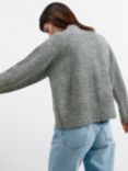 Albaray Knit Wool Blend Bomber Cardigan, Grey