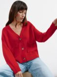 Albaray Relaxed Wool Blend Cardigan, Red