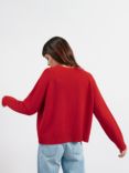 Albaray Relaxed Wool Blend Cardigan, Red