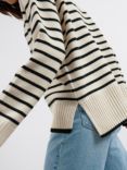 Albaray Breton Stripe Wool Blend Jumper, Cream