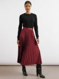 Albaray Satin Pleat Skirt, Red