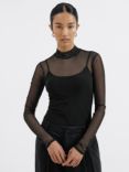 Albaray Mesh Long Sleeve Top, Black