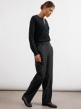 Albaray Straight Tailored Trousers, Black