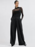 Albaray Pleated Wide Leg Trousers, Black