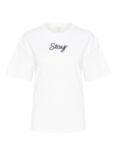 Part Two Jamina Stay Organic Cotton T-Shirt, White/Dark Navy