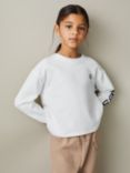 Reiss Kids' Maggie Lightweight Logo Sweatshirt, White