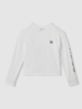 Reiss Kids' Maggie Lightweight Logo Sweatshirt, White