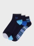 Crew Clothing Bamboo Blend Trainer Socks, Pack of 3, Navy Blue