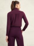 Hobbs Mimi Silk Blouse, Warm Plum