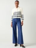 L.K.Bennett Bellmer Stripe Jacket, Cream/Navy