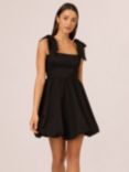 Adrianna Papell Tie Shoulder Bubble Mini Dress, Black