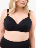 Oola Lingerie Soft Cotton Non-Wired Padded Bra, Black