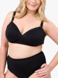 Oola Lingerie Soft Cotton Non-Wired Padded Bra, Black