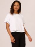 Adrianna Papell Rib Knit Top, White/Black