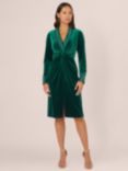 Adrianna Papell Velvet Tuxedo Dress, Hunter Green