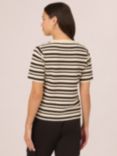 Adrianna Papell Stripe Crew Jumper, Cream/Black