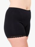 Oola Lingerie Soft Cotton Control Cycle Shorts, Black